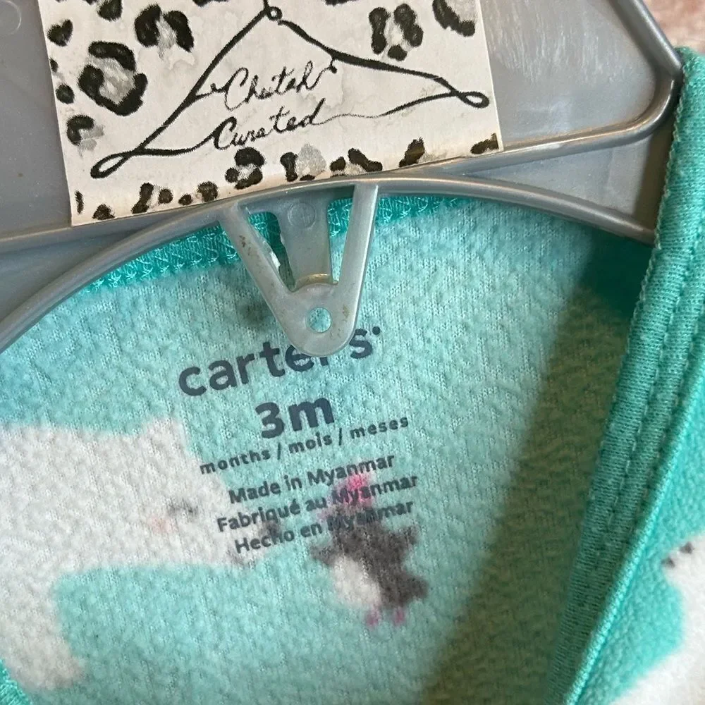 5‎ for $25🔥3M Baby Girl Carters Light Blue Polar Bear Foot Sleeper Bodysuit